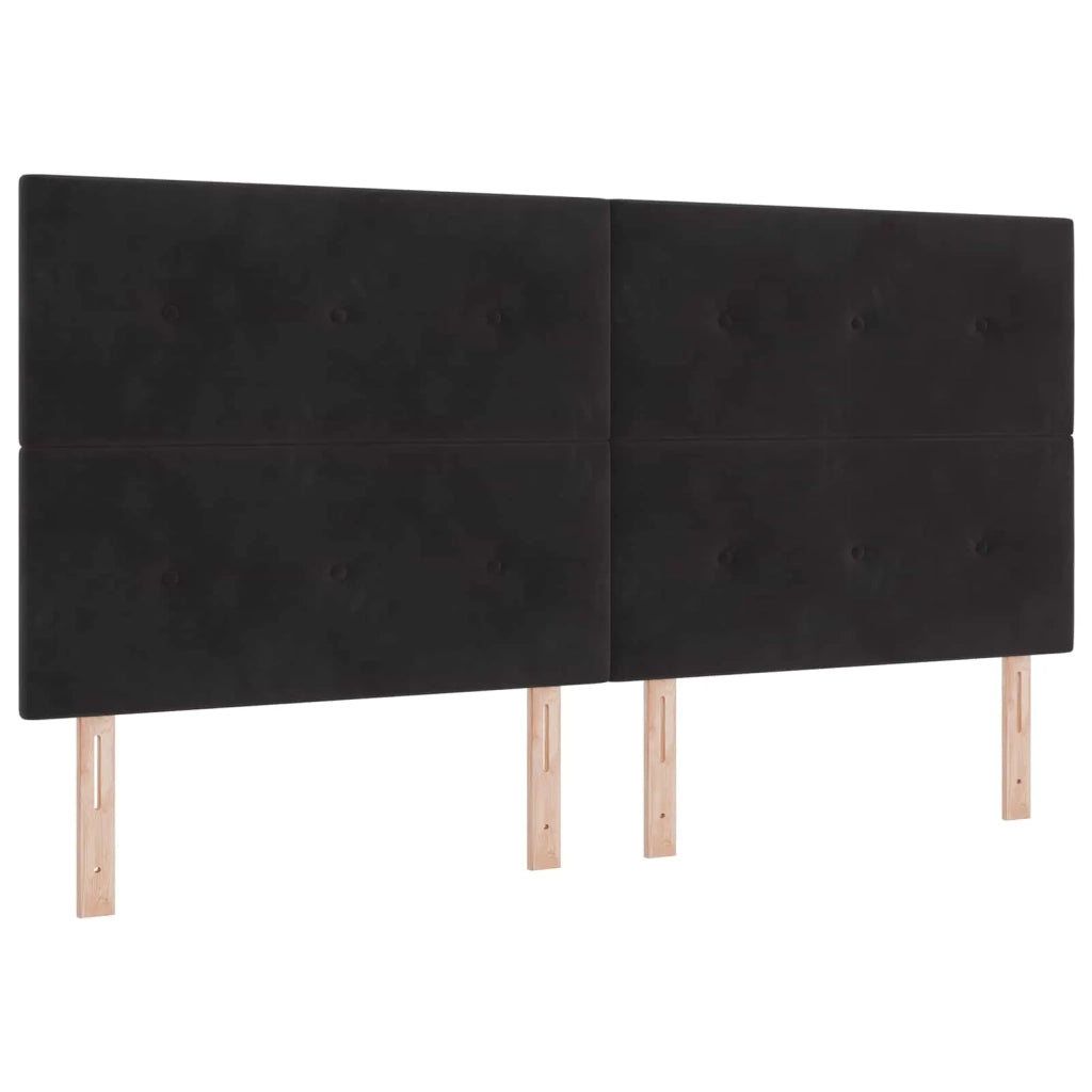 Letto box spring con materasso Nero 200 x 200 cm Velluto 3454675