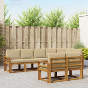 Set di divani da esterno con cuscino 8 pcs Naturale e Beige 3366571