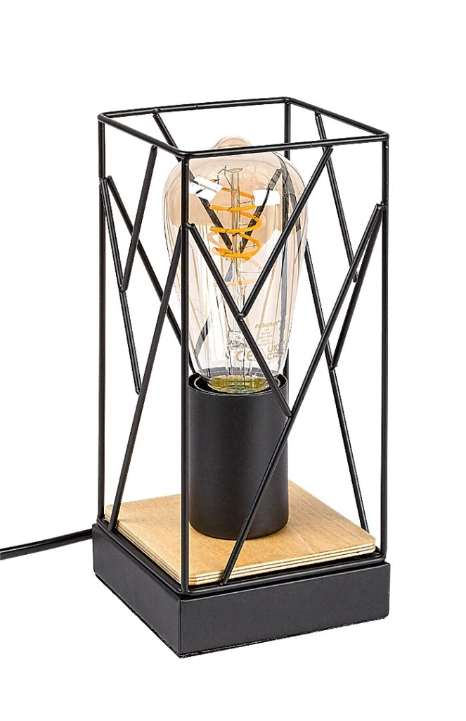 Lampada da tavolo industriale nera E27 Boire Rabalux