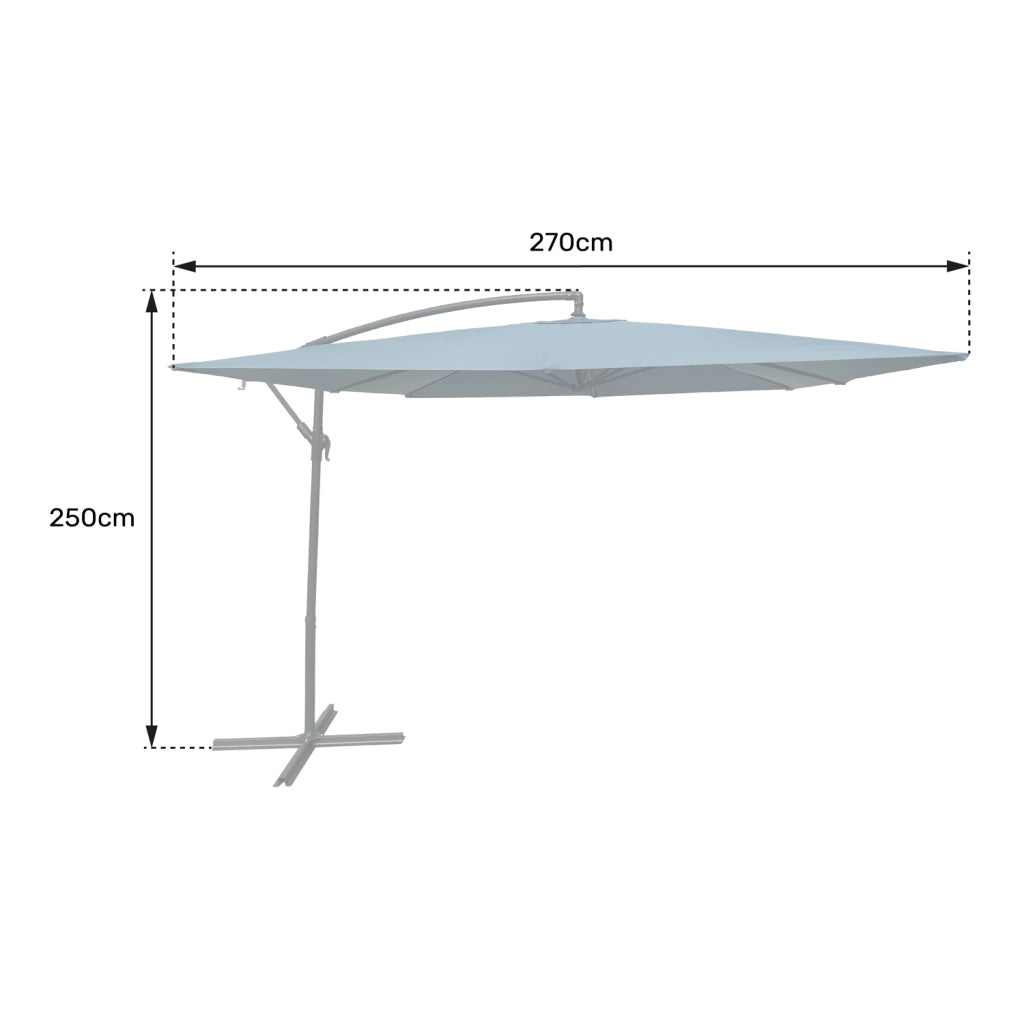 Ombrello offset MOLOKAI quadrato 2,7x2,7m beige + copertura