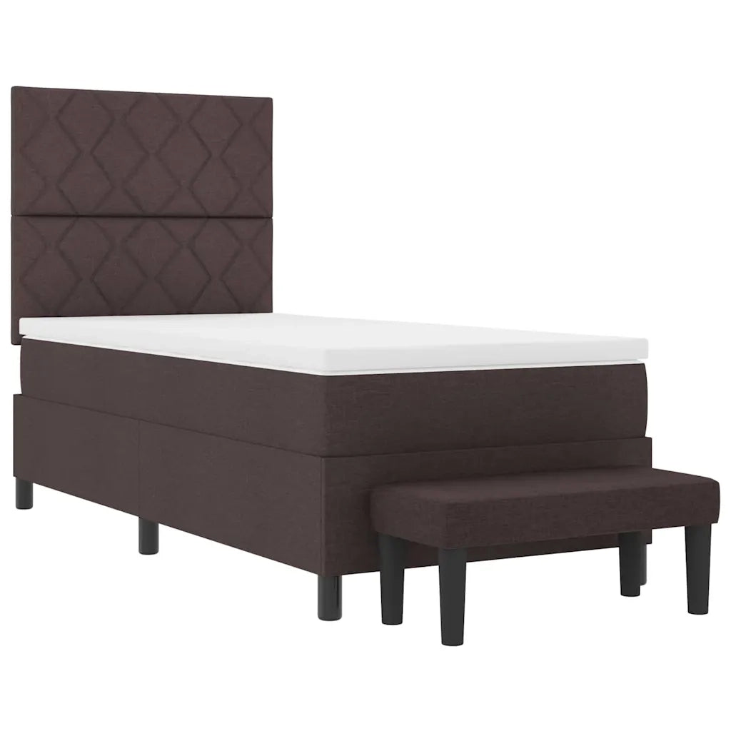 Letto a molle con testiera Marrone Scuro 100 x 200 cm Tessuto 3344124