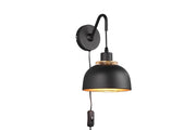 Applique PUNCH nera metallo ottone E27 40W RL R20811732
