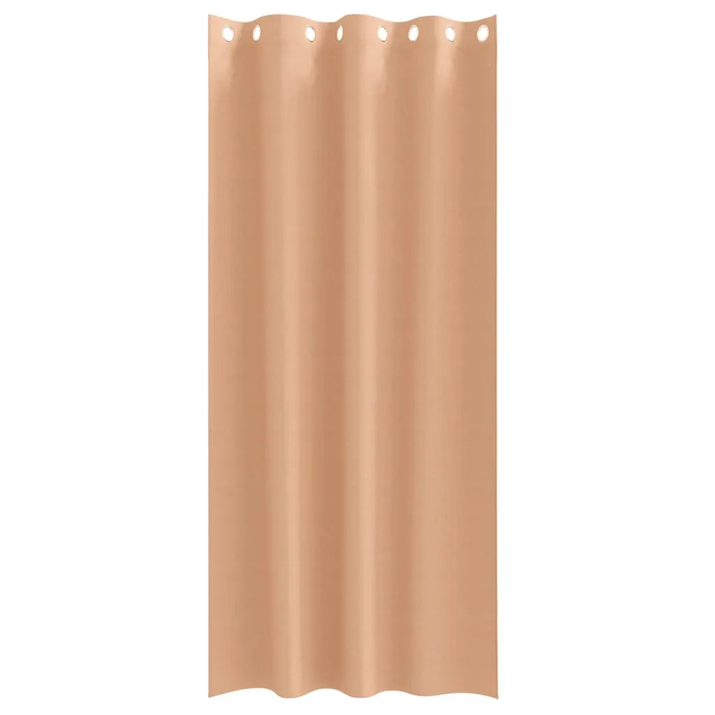 Tende Oscuranti | Tende Blackout con Anelli 2 pz Marrone Chiaro 245 x 140 cm