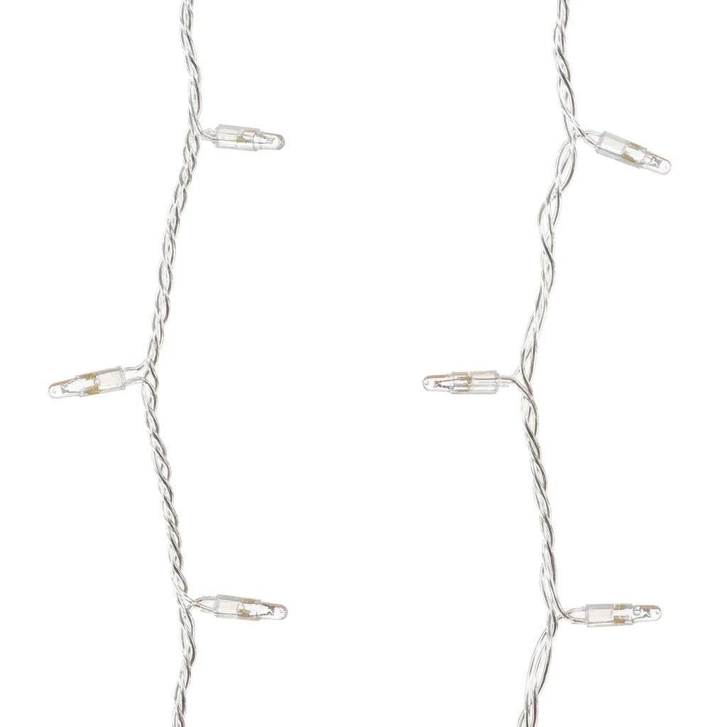 Tenda con maxiled bianco caldo o bianco freddo, cavo trasparente, prolungabile diverse misure - bianco-caldo - 0.5 M -.