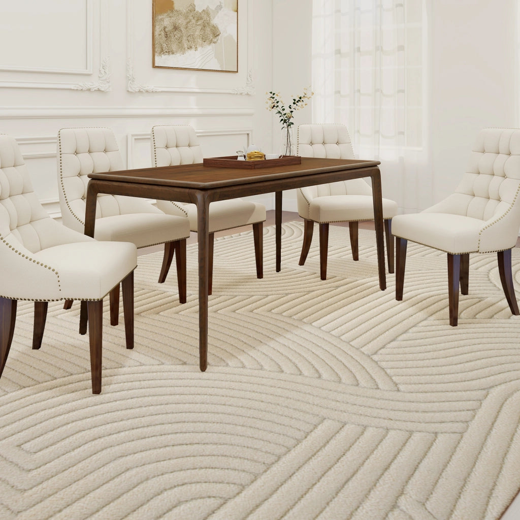 Tappeto Moderno Pelo Corto ¨C Xylo ¨C Crema 160x120 cm Base Antiscivolo