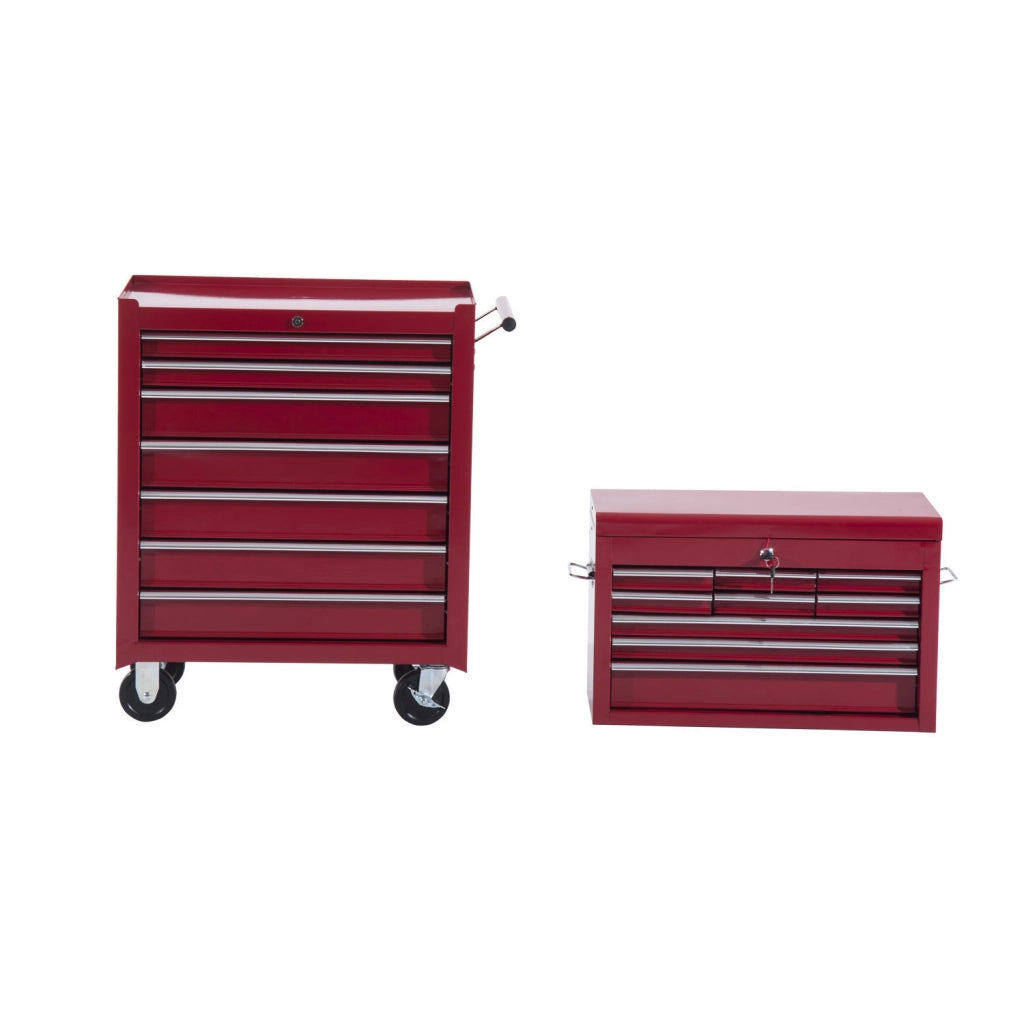 Carrello porta attrezzi ¨C Zephmum ¨C Rosso con cassetti e serratura