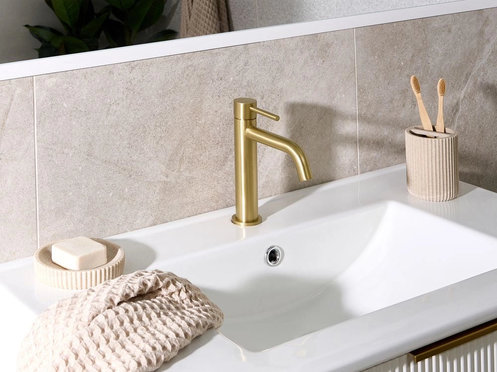 Rubinetto per lavabo in ottone oro 18 cm cromato monocomando Accessori bagno moderni