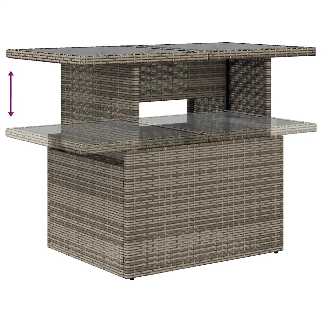 Set Divano da Giardino 6pz con Cuscini Grigio Polyrattan Acacia 3326782