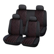 Set 5 Pezzi Coprisedili Auto Design Testurizzato Elegante Nero / Rosso Avizar