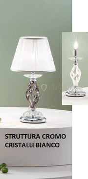 LUME PICCOLO 1306 1 LUCE BIANCO E CROMO ATTACCO E14 H.30+19CM