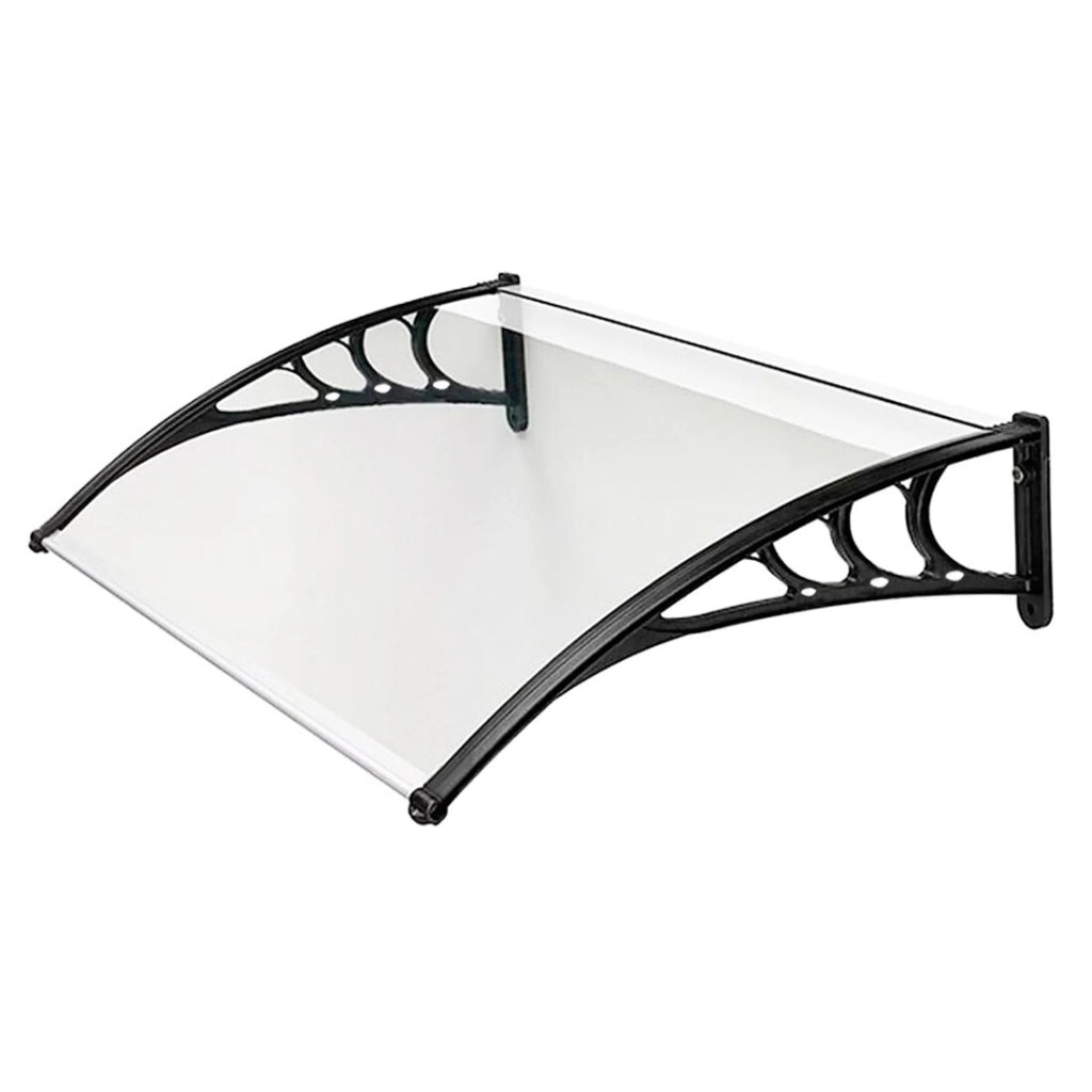 Pensilina Tettoia 120x80 Cm Esterno Porta Ingresso Trasparente Modulare Tetto Copertura Policarbonato