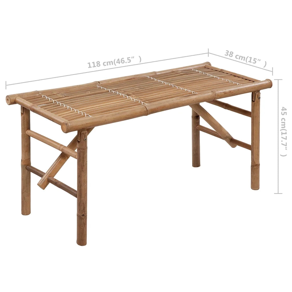 Panca da Giardino Pieghevole con Cuscino 118 cm in Bambù 3063874