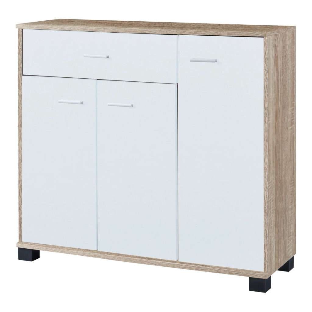 Scarpiera in truciolare 72 x 80 x 28 cm effetto rovere bianco 03_0007621