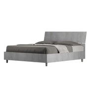 Letto matrimoniale con rete 160x200 testata inclinata cemento Demas