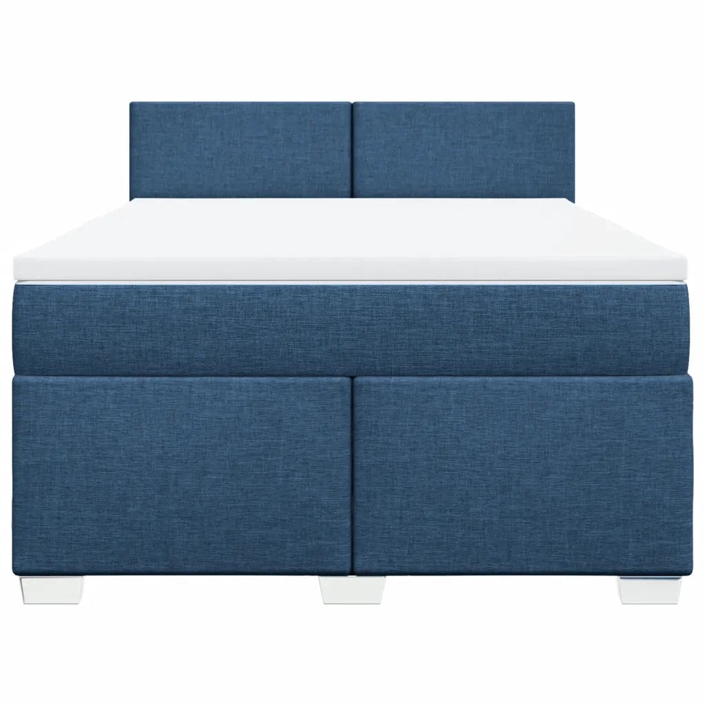 Giroletto a Molle con Materasso Blu 160x200 cm in Tessuto