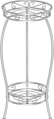 Supporto per piante in metallo - 2 bracci - 69 cm - nero - adatto per interni ed esterni