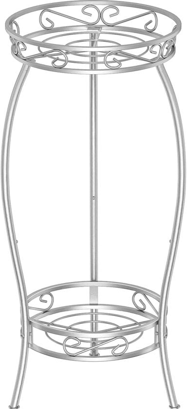 Supporto per piante in metallo - 2 bracci - 69 cm - nero - adatto per interni ed esterni