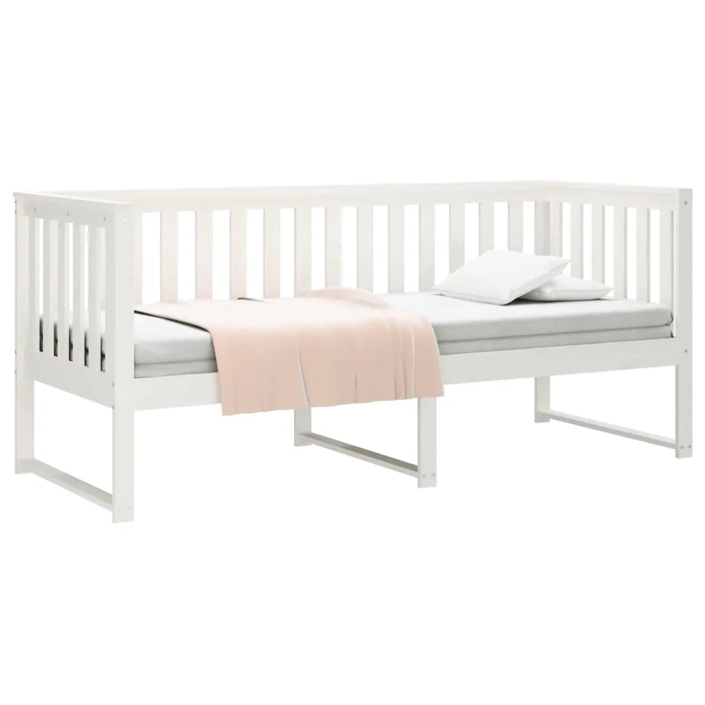 Letto singolo | Letto per adulti | Dormeuse senza Materasso Bianca 80x200 cm Legno Massello Pino