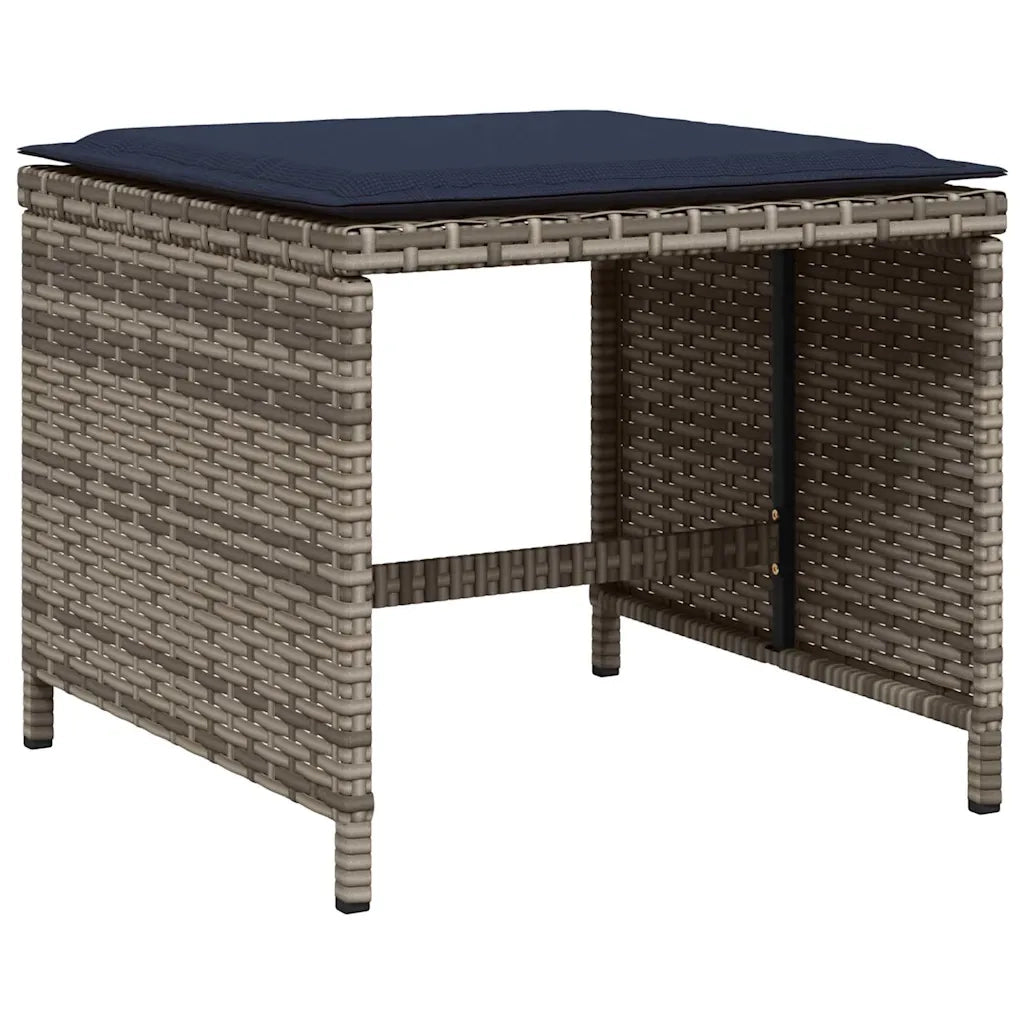 Set da pranzo da giardino da 9 pz con Cuscini in Polyrattan Grigio 3278088