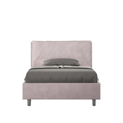 BS COM Letto una piazza e mezza senza rete imbottito 130x190 microfibra glicine Large