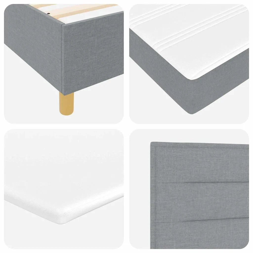 Letto a molle con materasso Grigio chiaro 140 x 200 cm Tessuto 3339546