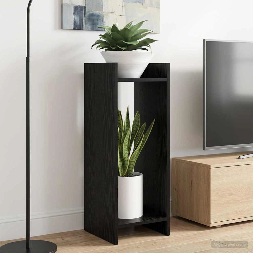 Supporto per piante Rovere Nero 30 x 30 x 80 cm 899580