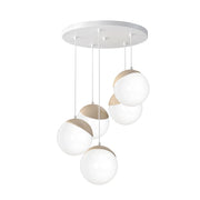 Lampadario a sospensione SFERA Milagro 5xE14 bianco legno