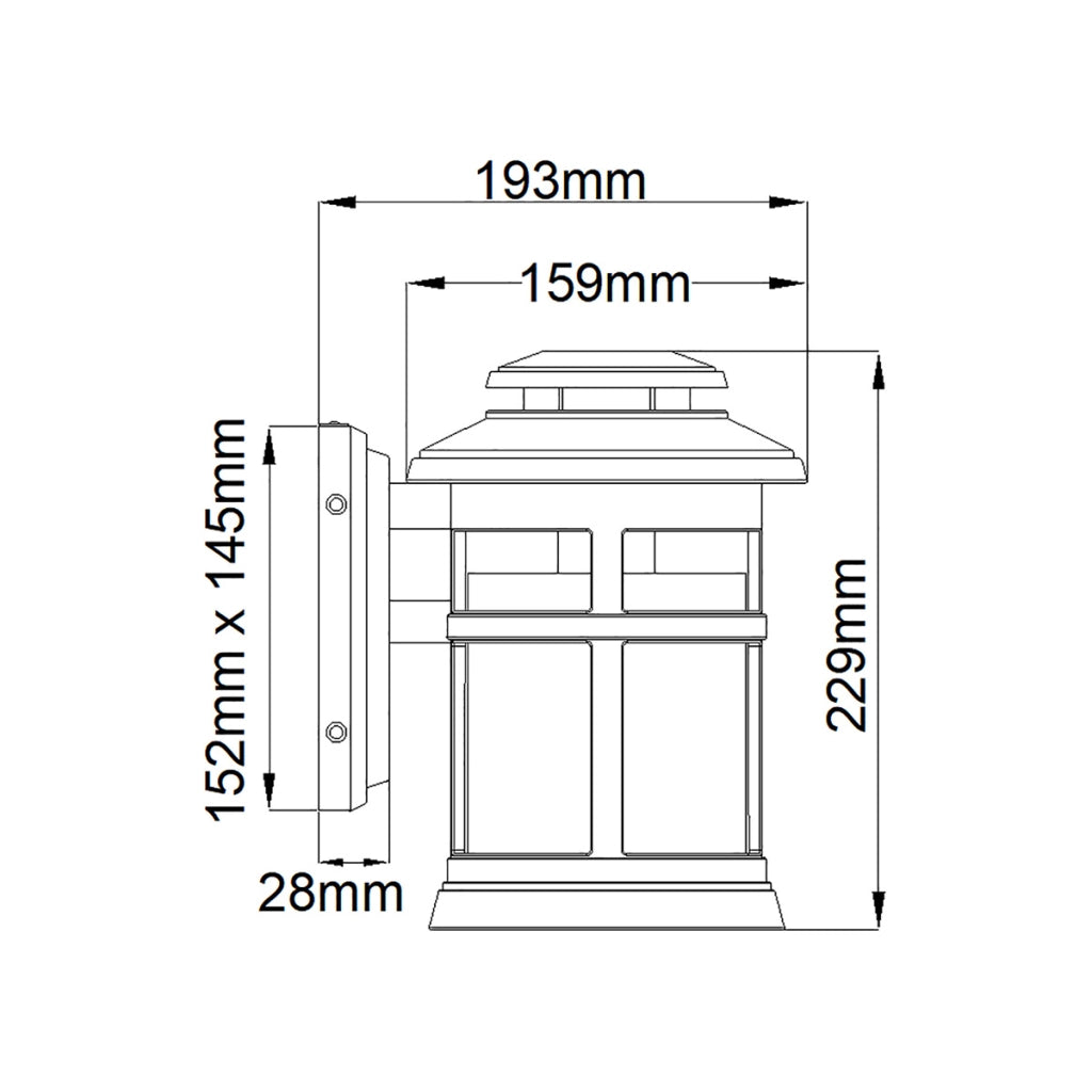 Applique esterna Newport Feiss acciaio spazzolato E27 60W