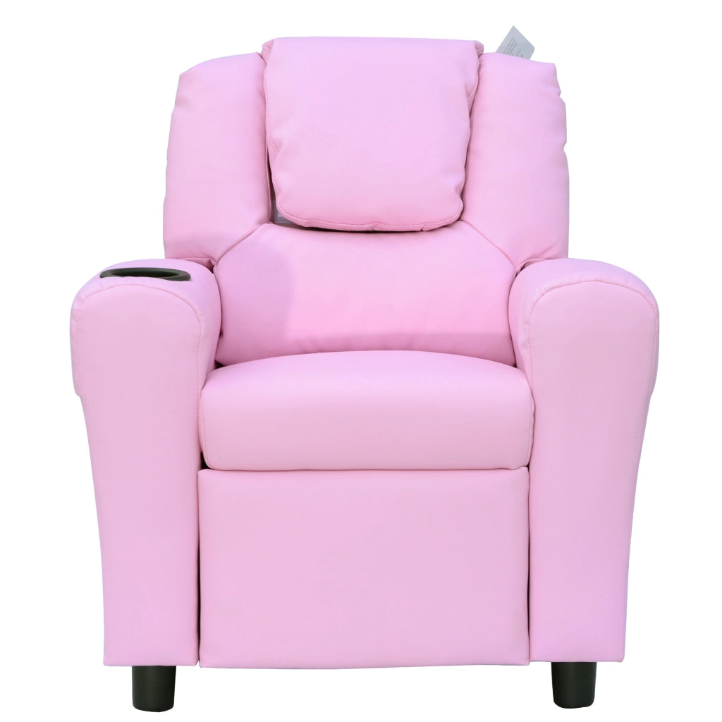 Divano per bambini con braccioli e poggiapiedi ¨C Minimal ¨C rosa