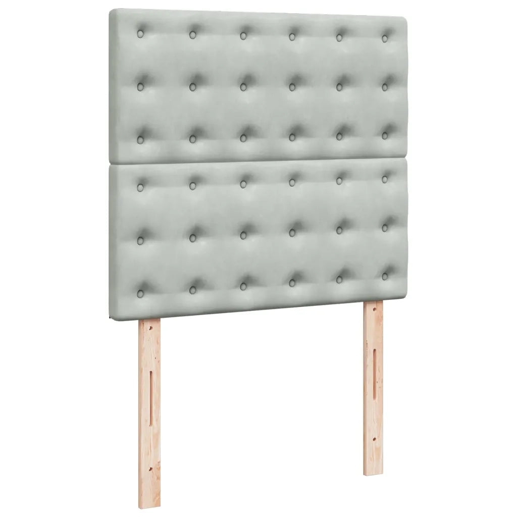 Giroletto a Molle con Materasso Grigio Chiaro 100x200cm Velluto 3290846