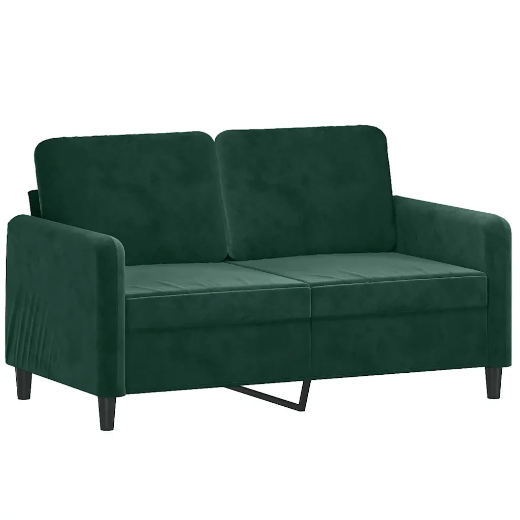 Set di Divani 2 pz Verde Scuro in Velluto