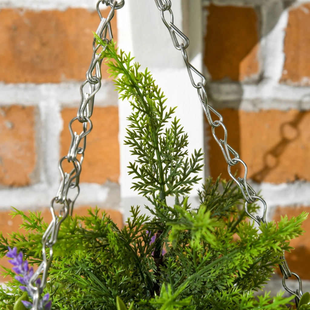 Set 2 Vasi Sospesi Fiori Artificiali Lisianthus ¨C Xylo ¨C Viola