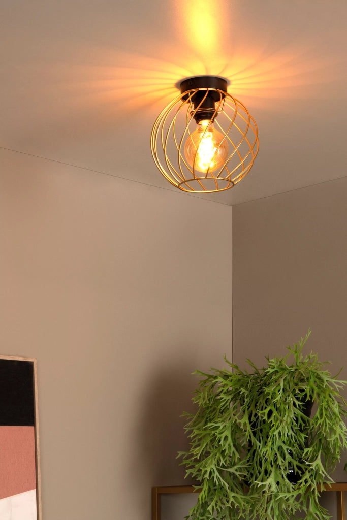 Plafoniera DANZA in metallo ottone 25cm E27 40W Lucide