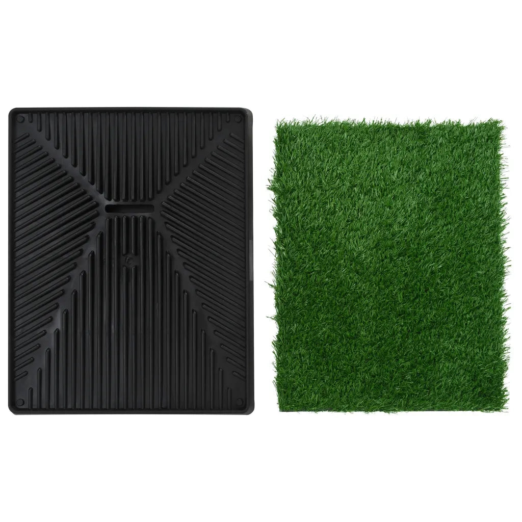 Toilette Animali 2 pz Vassoio e Prato Finto Verde 63x50x7cm WC CFW1691260