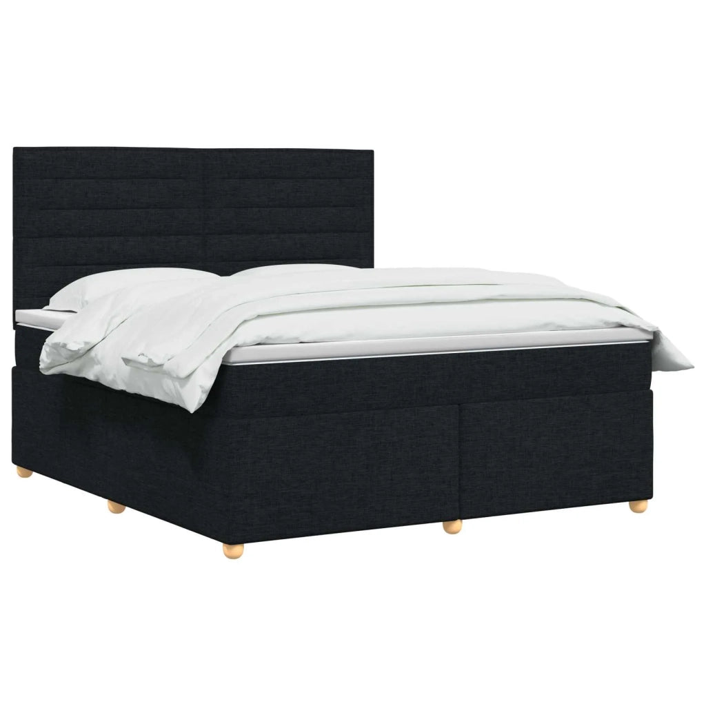 Letto box spring con materasso Nero 180 x 200 cm Tessuto 3455401