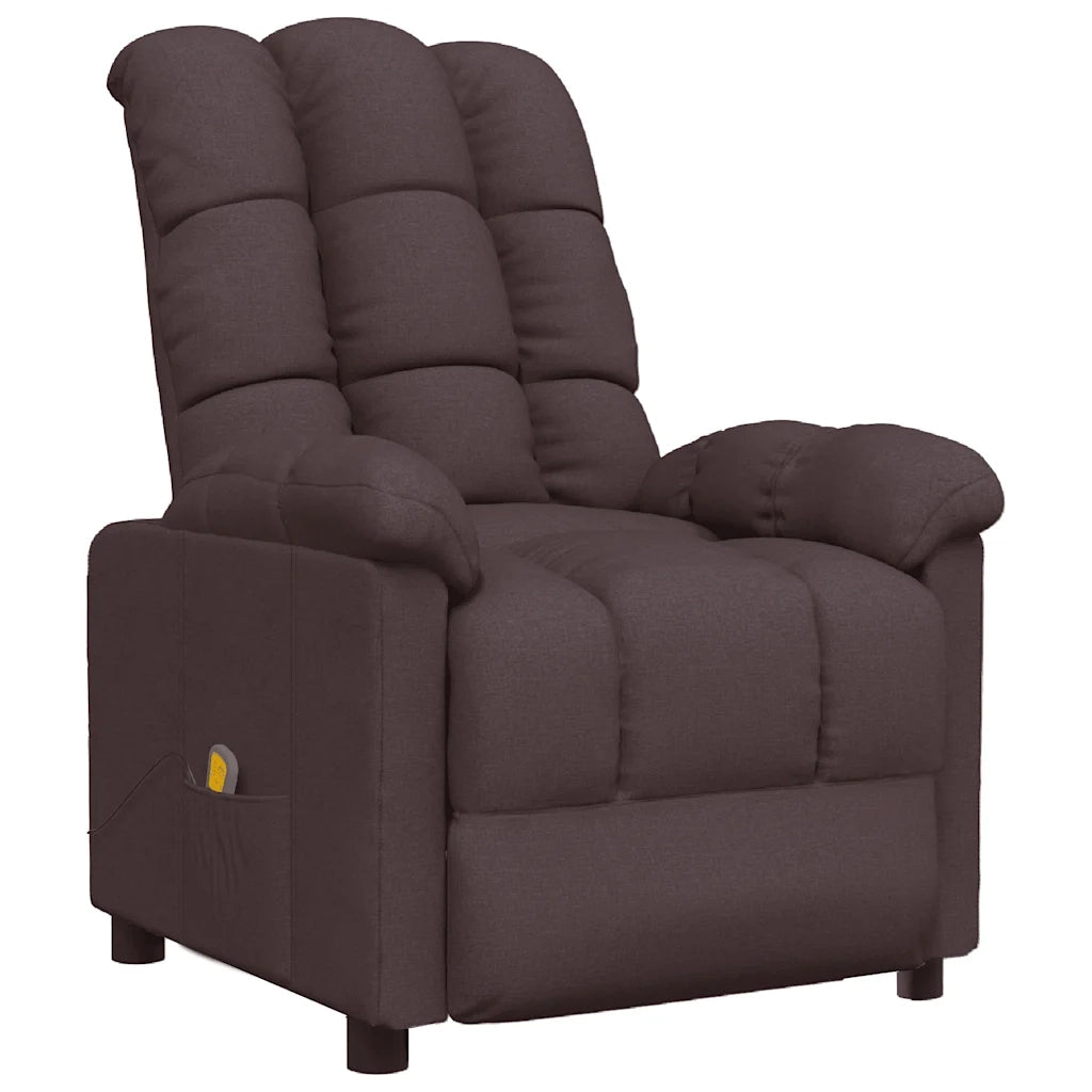 Poltrona Massaggiante Marrone Scuro in Tessuto 289811