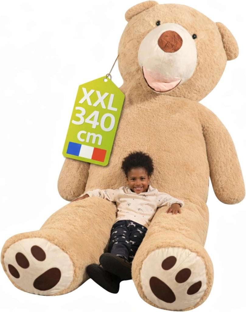 Orso Peluche Gigante 340cm - Fabbricato in Francia, Certificato CE - Morbido e Soffice, Abbracci Garantiti - Orsacchiotto di Peluche Grande Perfetto per Compleanni e Altre Celebrazioni
