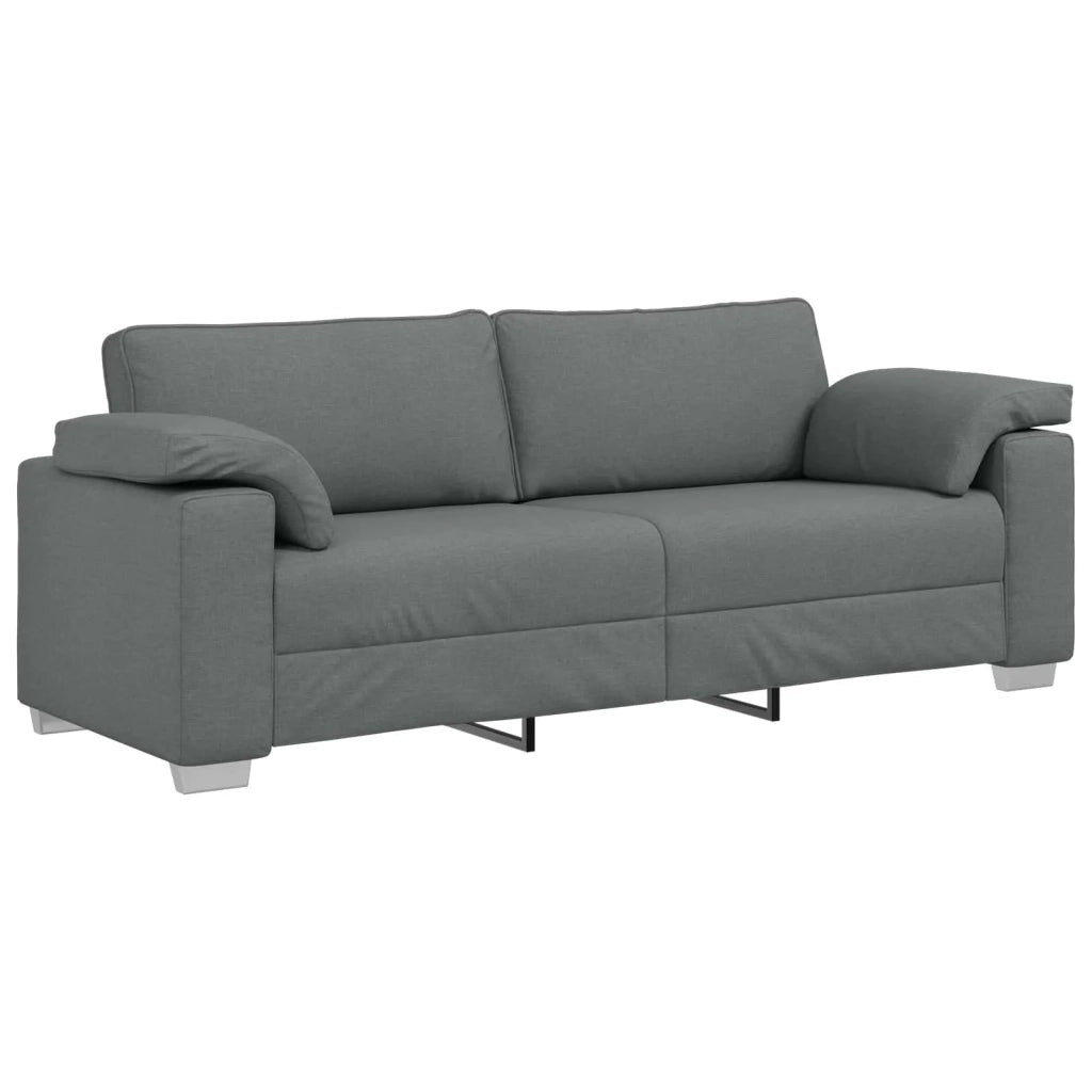 Divano 3 pcs Grigio scuro 219 x 80 x 82 cm Tessuto misto lino 3324659