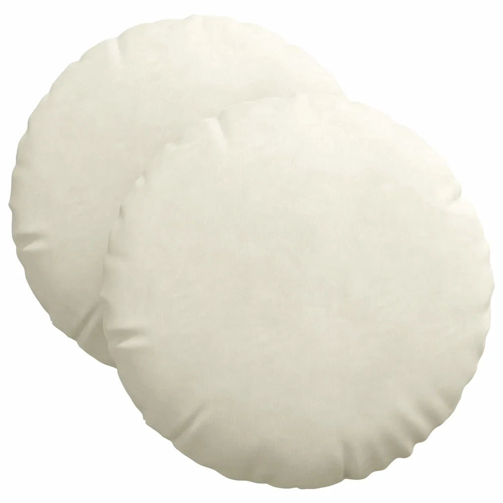 Cuscini per Seduta 2 pcs Crema Ø 40 x 13 cm Velluto 42014146