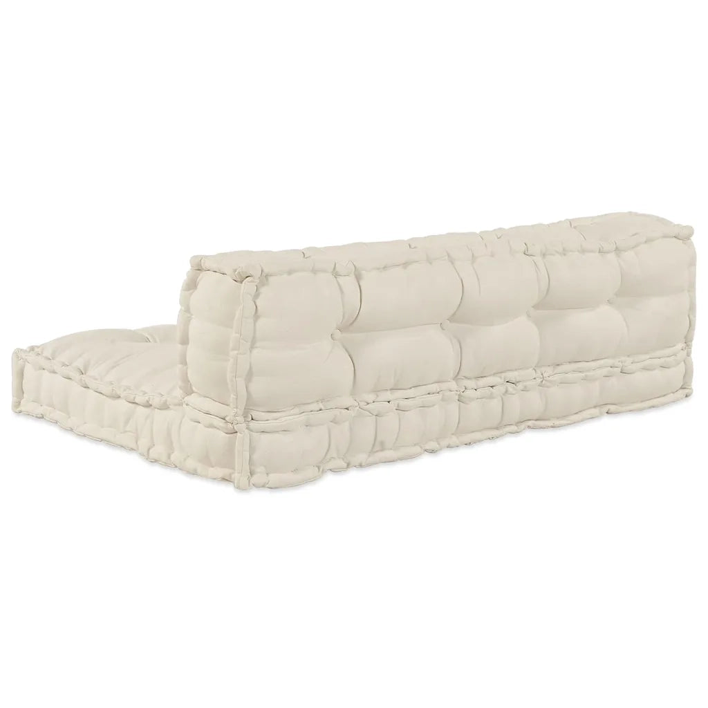 vidaXL Cuscino per Divano Pallet 2 pcs Crema Tessuto