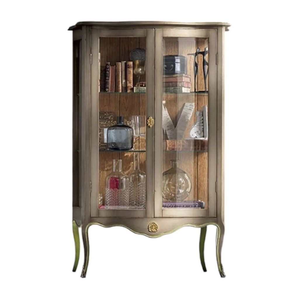 Vetrina classica 2 porte legno shabby 100x40x150 - Mobili 2G