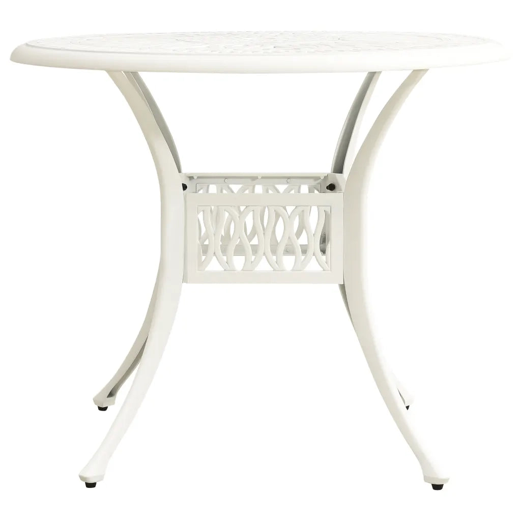 Tavolo da Giardino | Tavolino da esterno Bianco 90x90x74 cm in Alluminio Pressofuso