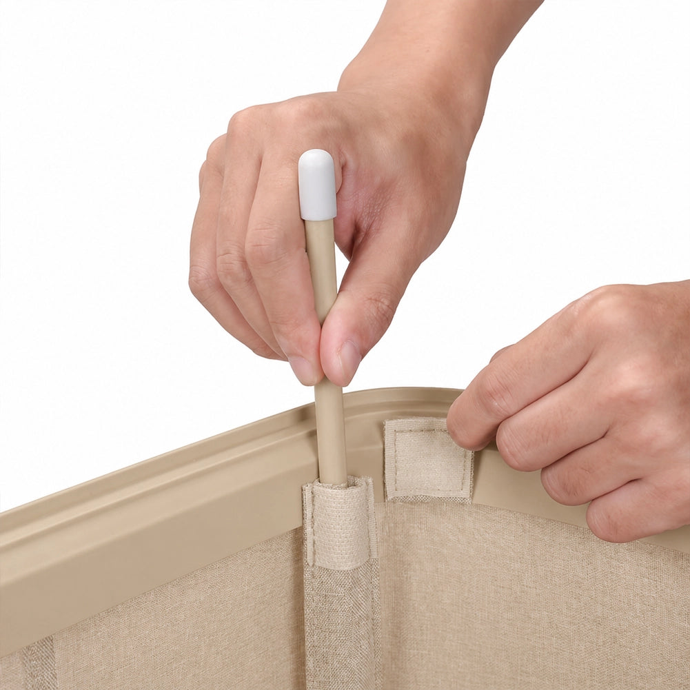 Cesto Biancheria Sporca Beige Portabiancheria 105L Sacco Estraibile 42x32x67cm