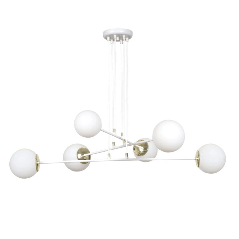 Lampadario Emibig OGNIS 6 Bianco 6xE14 Ø90cm H100cm