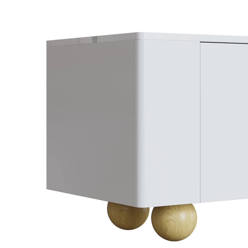 Mobile TV ¨C MINIMAL ¨C Bianco, Legno, 180 cm, 4 Ante, Design Elegante