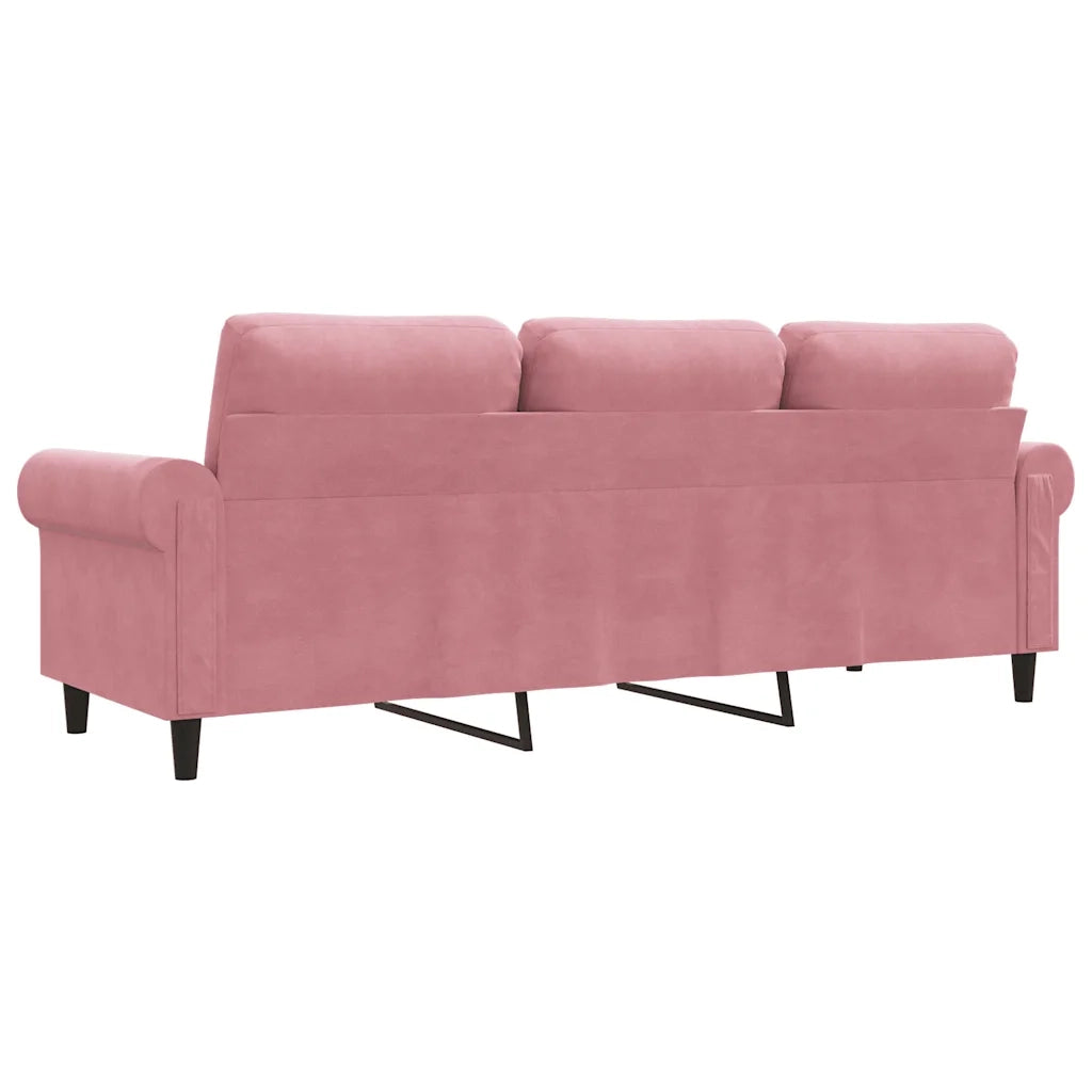 Divano a 3 Posti rosa 180 cm in Velluto 359542
