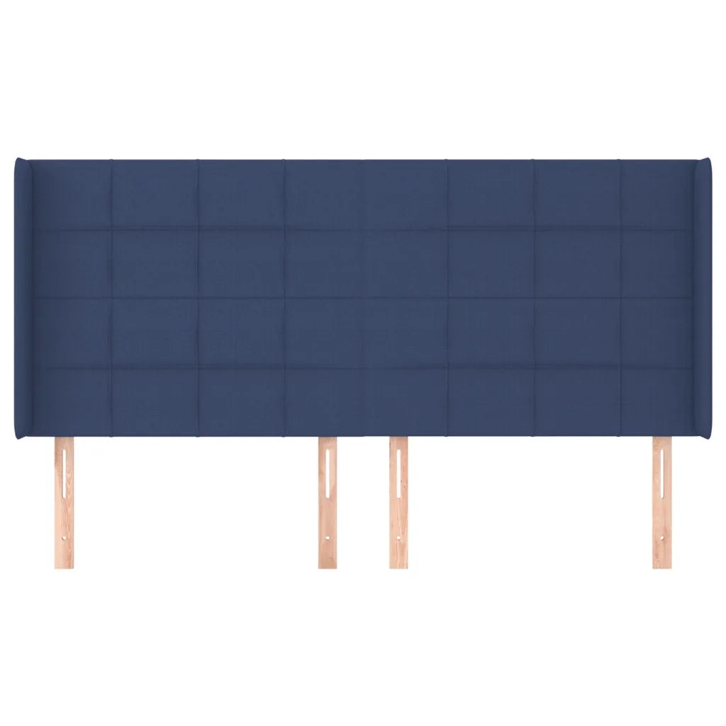 Testiera | Testata ad Orecchio Blu 183x16x118/128 cm in Tessuto