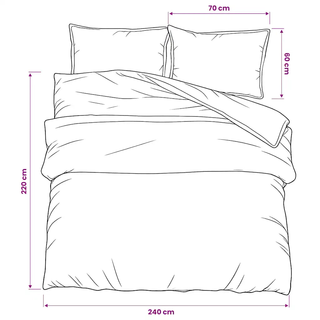 Set Copripiumino Grigio Scuro 240x220 cm in Cotone 136419