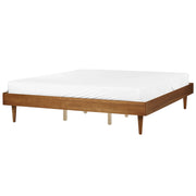 Letto in frassino marrone 180 x 200 cm con rete a doghe senza testata stile rustico minimalista