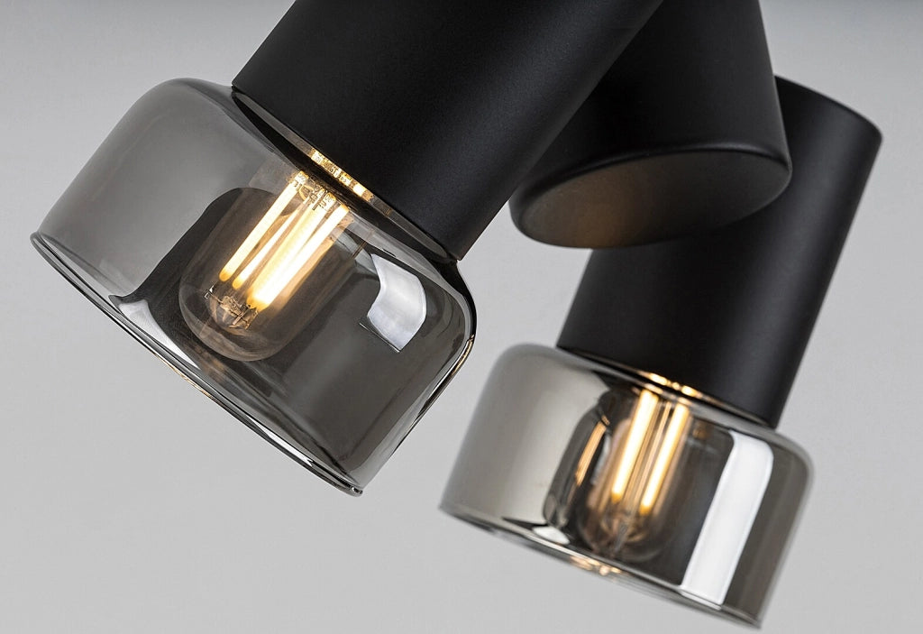 Plafoniera loft nera 2 spot orientabili E14 Rabalux Hatice